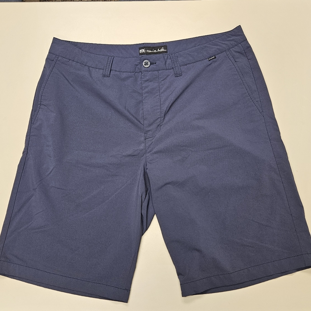 Travis Mathew Blue Flat Front Shorts Versatile Style